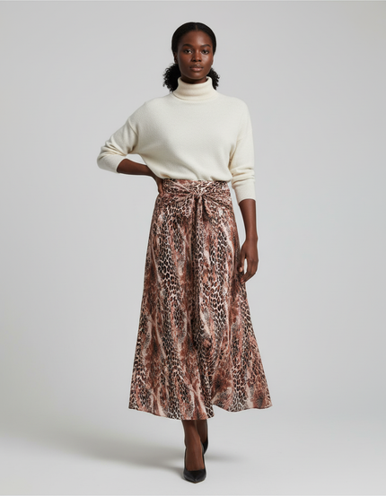 Jupe Longue Portefeuille Leopard