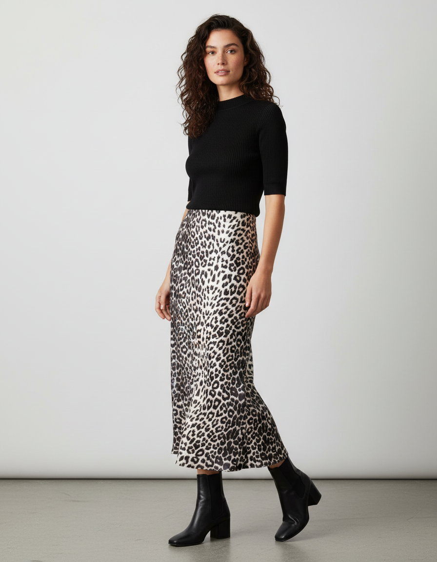 Jupe Longue Droite Imprimée