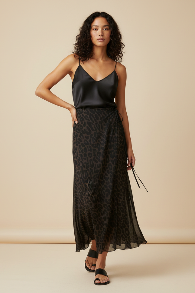 Jupe Longue Imprimé Léopard Fluide Chic