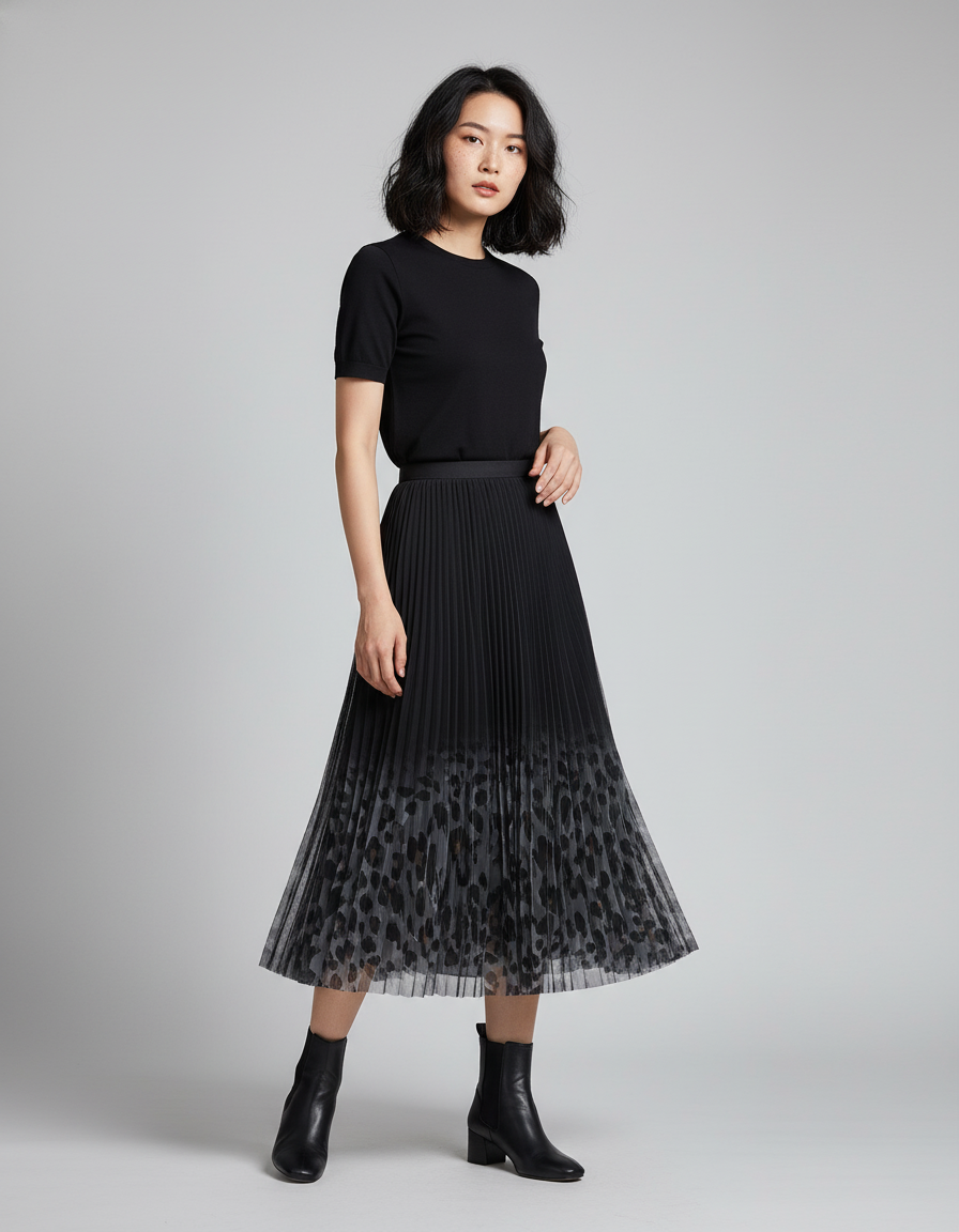 Jupe Longue Tulle Leopard