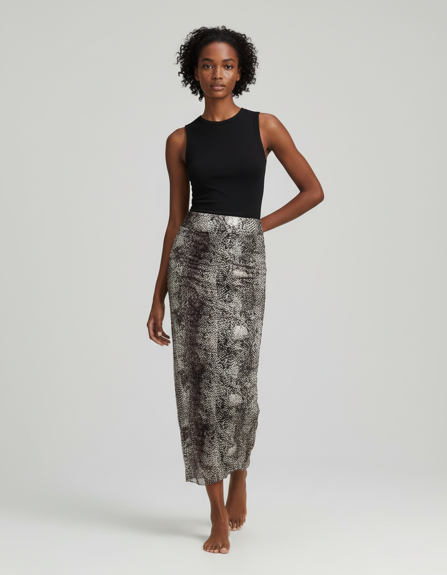 Jupe Longue Imprimé Serpent