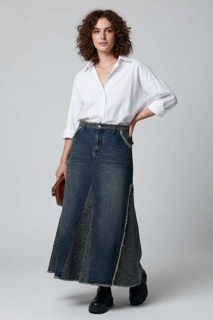 Jupe Longue Jean Leopard