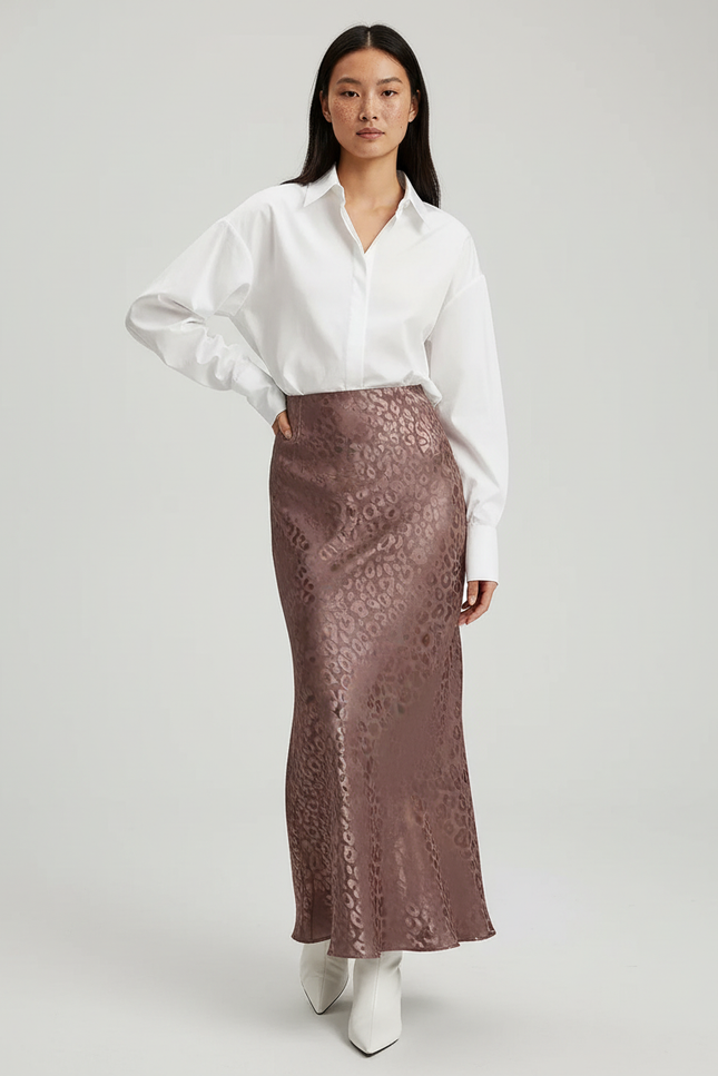 Jupe Longue Soie Rose