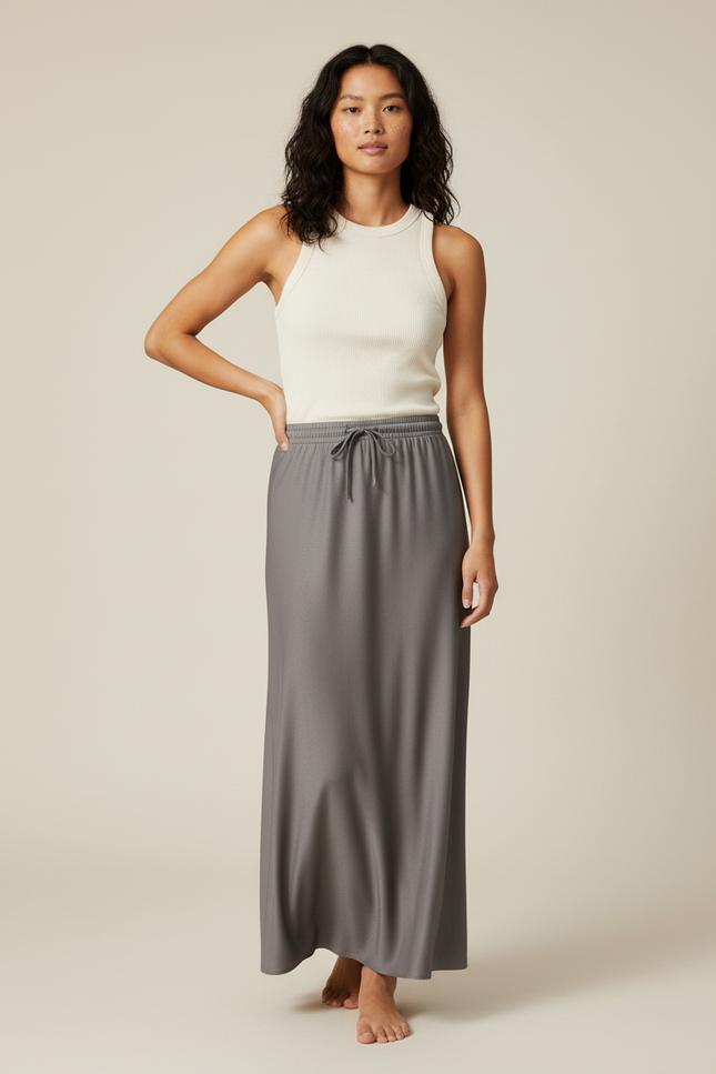 Jupe Longue Unie Fluide