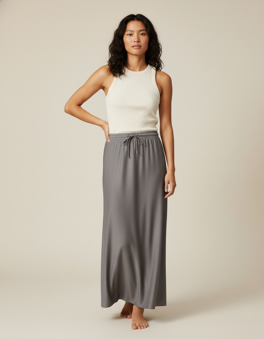 Jupe Longue Unie Fluide