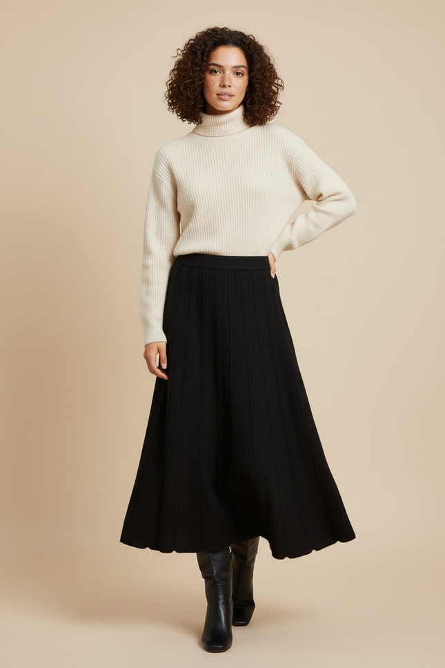 Jupe En Maille Mi-Longue