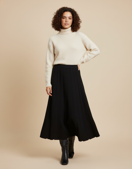 Jupe En Maille Mi-Longue