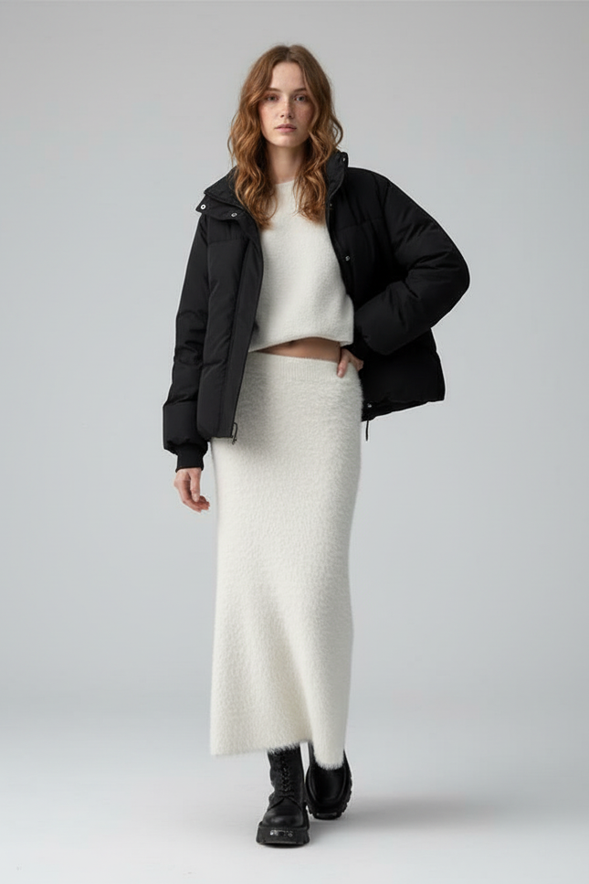 Jupe Longue Laine Blanche