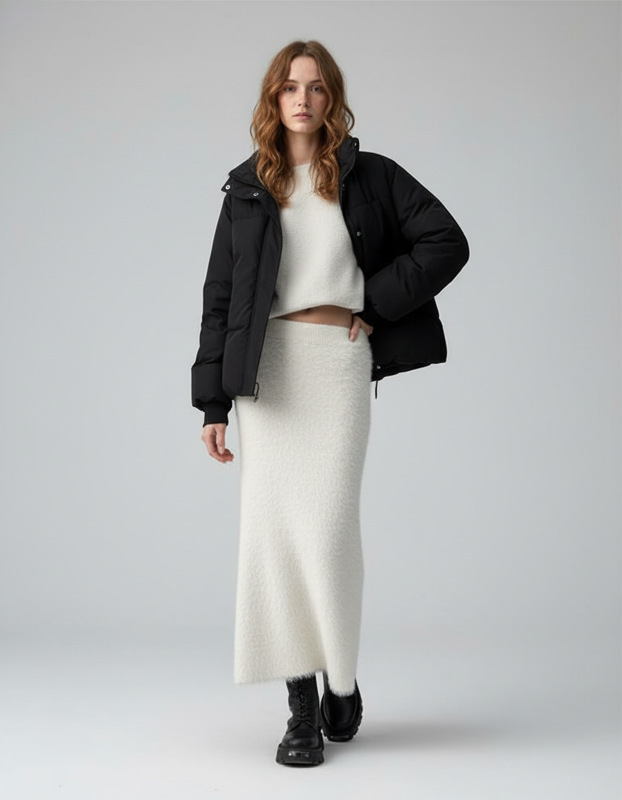 Jupe Longue Laine Blanche