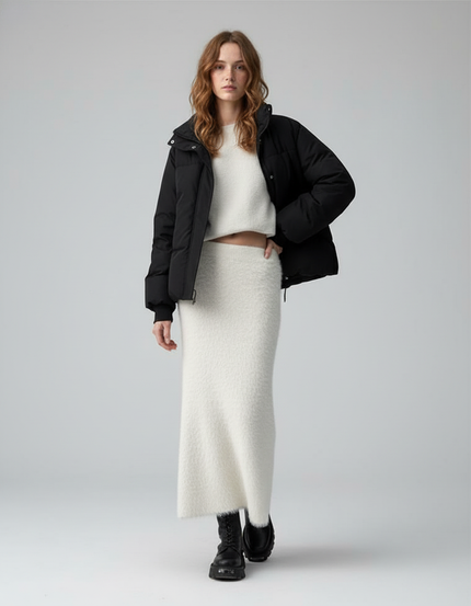 Jupe Longue Laine Blanche