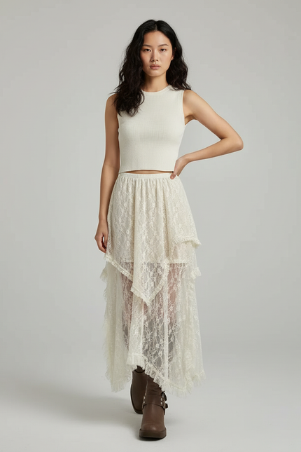 Jupe Longue Boheme Dentelle