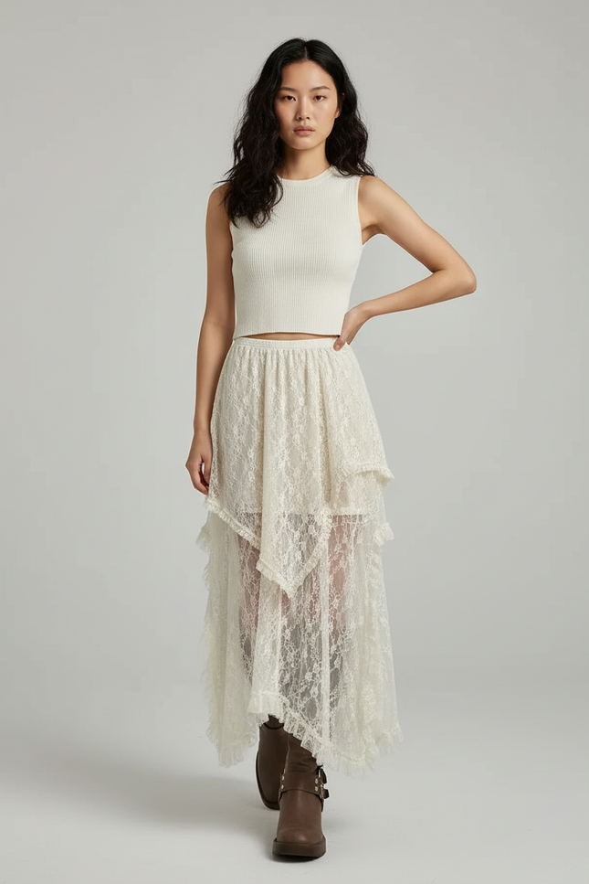 Jupe Longue Boheme Dentelle