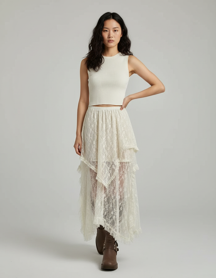 Jupe Longue Boheme Dentelle