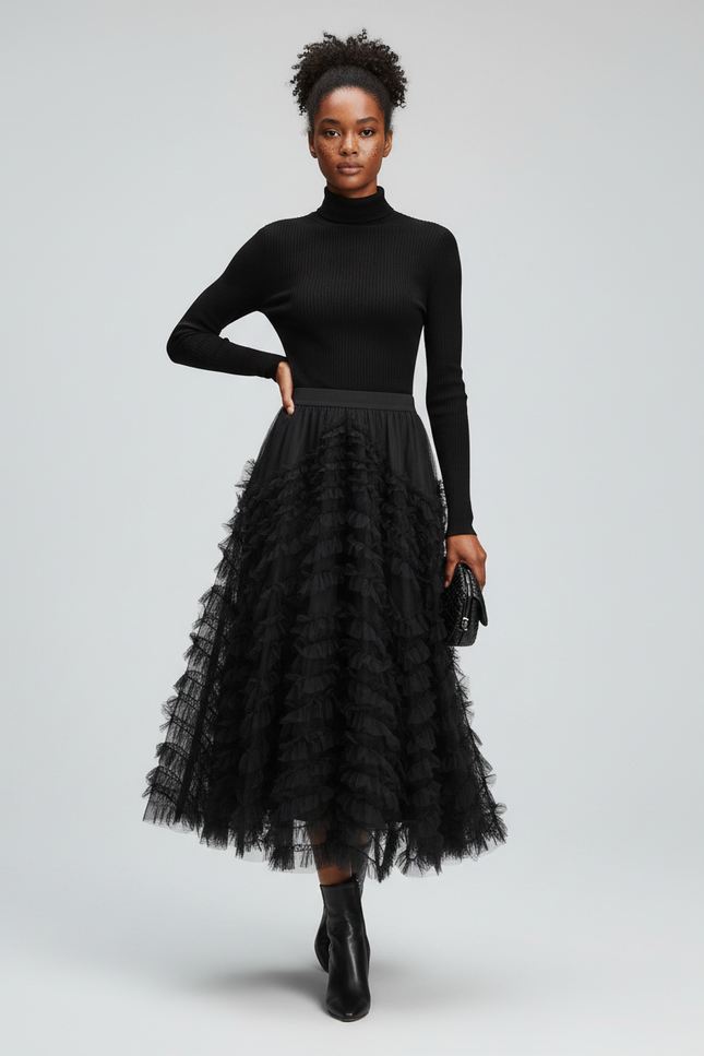 Jupe Longue Bouffante Noire