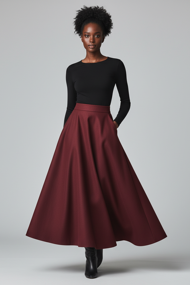 Jupe Longue Burgundy
