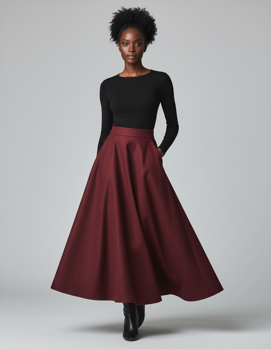 Jupe Longue Burgundy