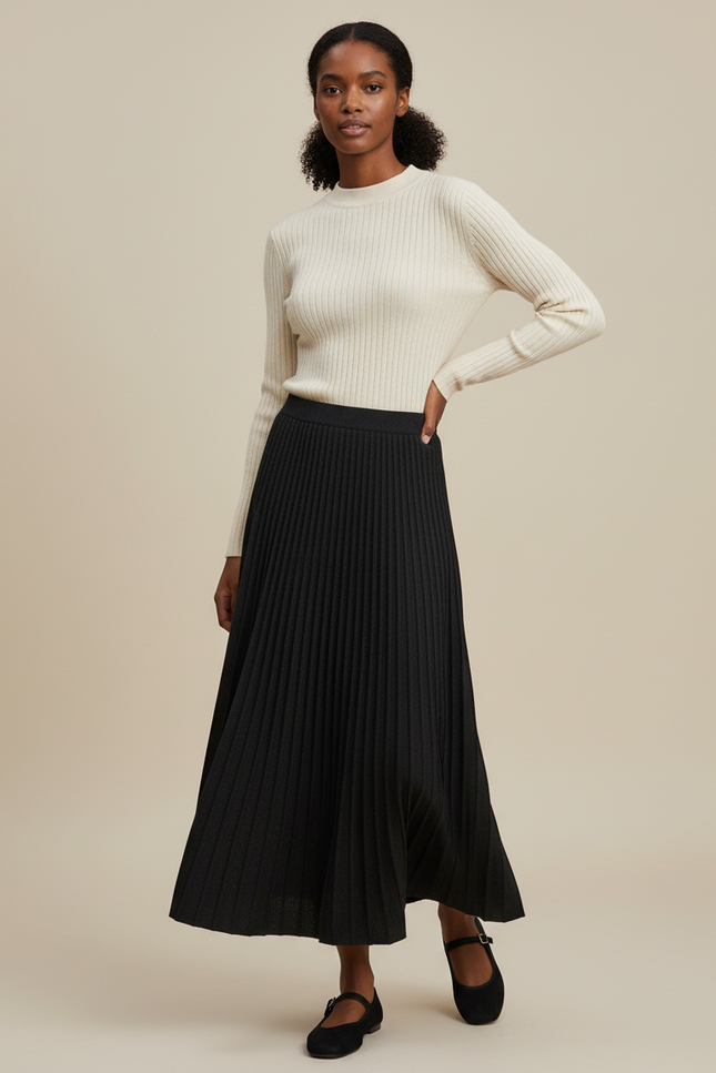 Jupe Longue Maille Noire