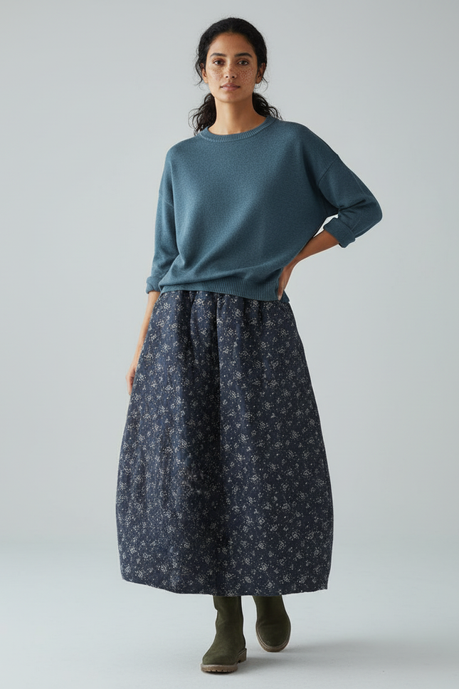 Jupe Longue Imprimée Vintage