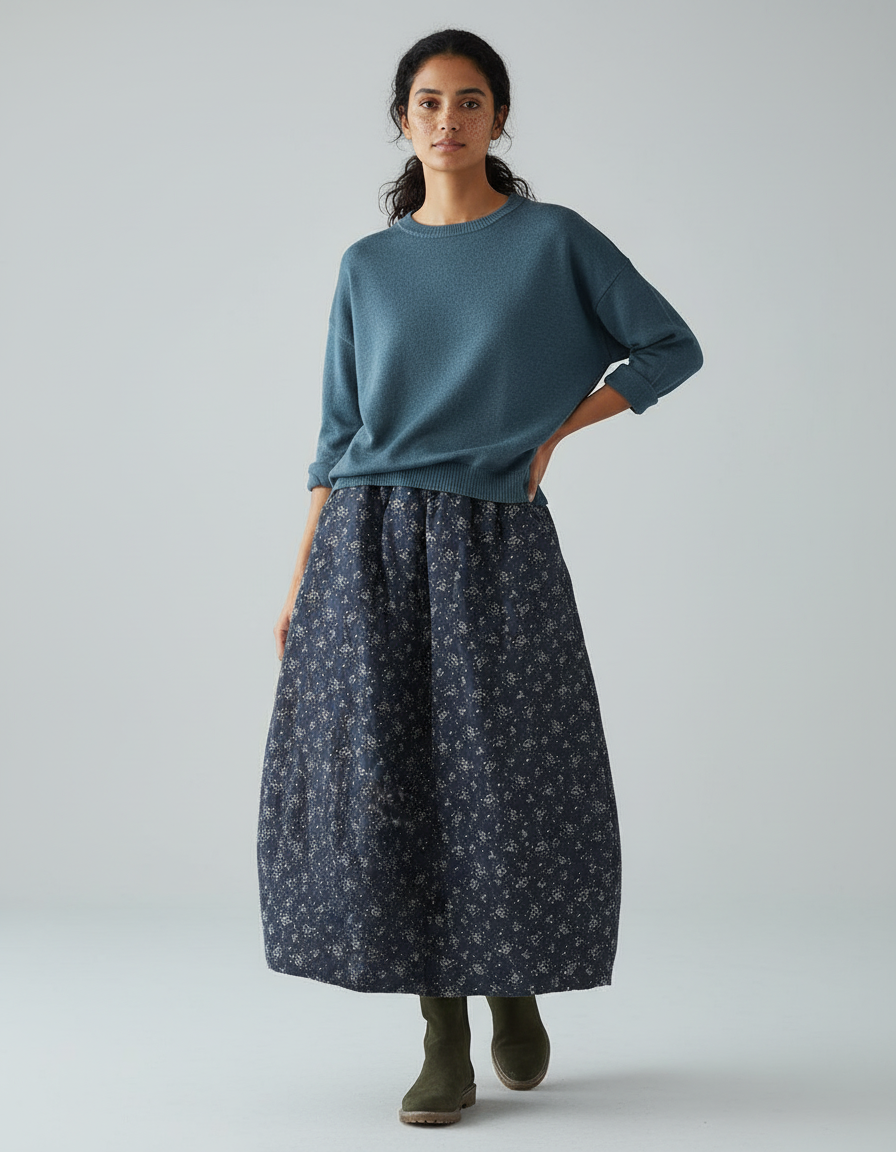 Jupe Longue Imprimée Vintage