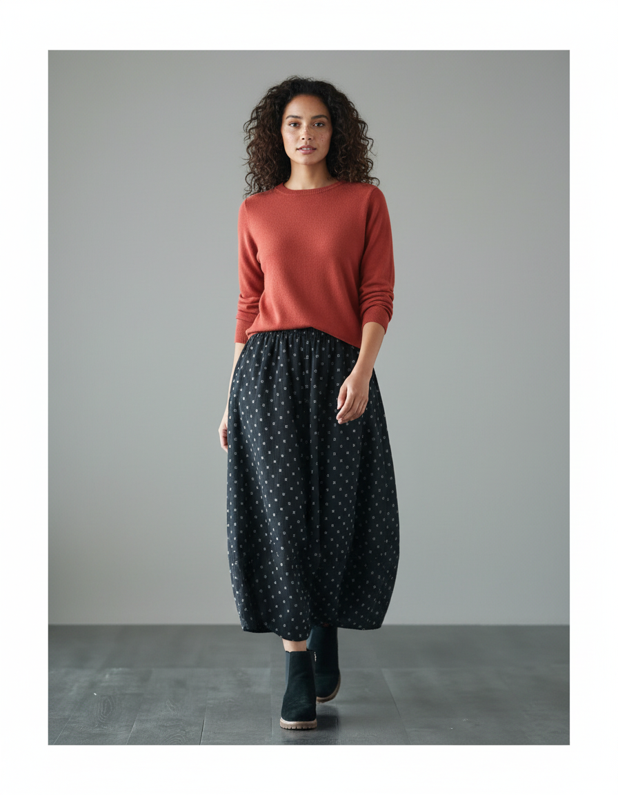 Jupe Longue Avec Ceinture Élastique