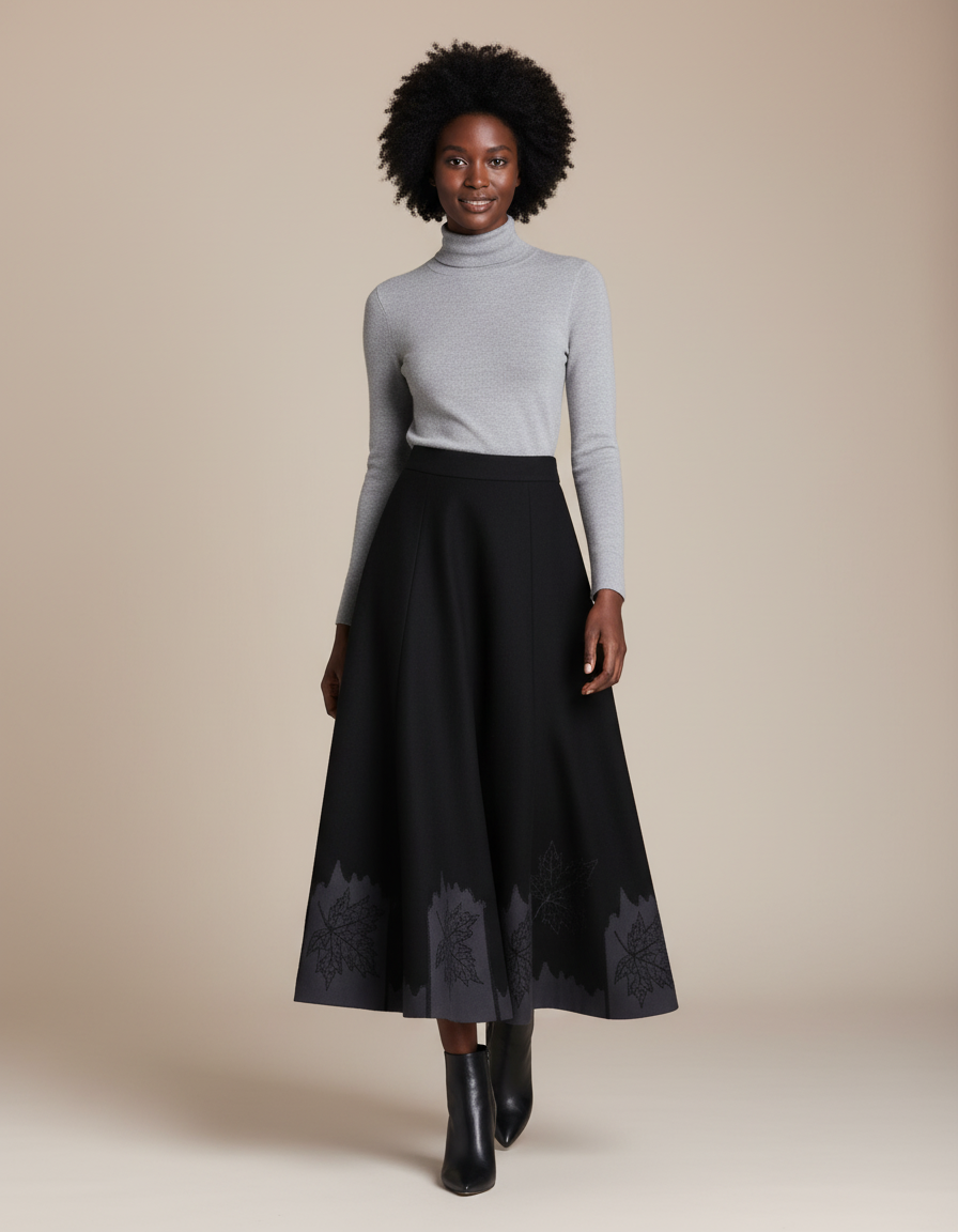 Jupe Évasée Mi-Longue