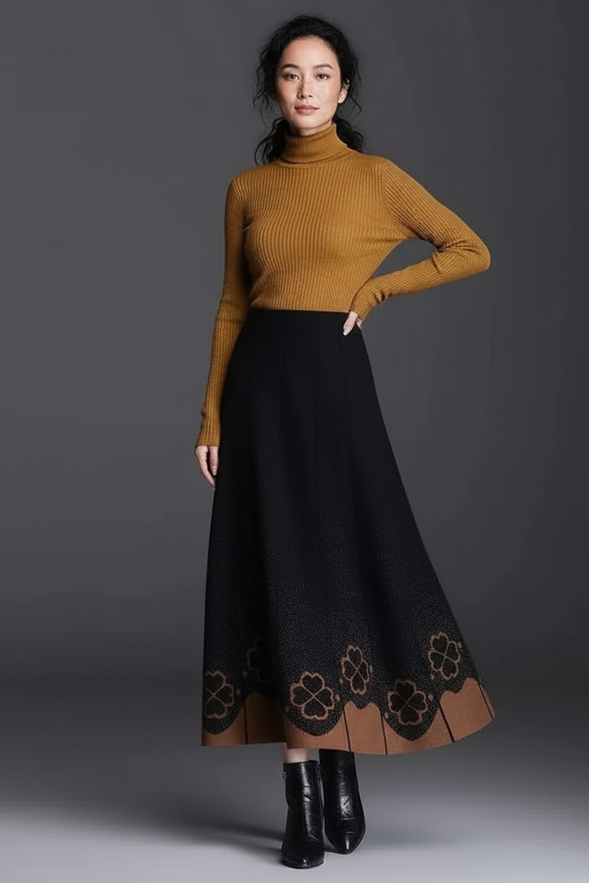 Jupe Mi-Longue Femme Hiver