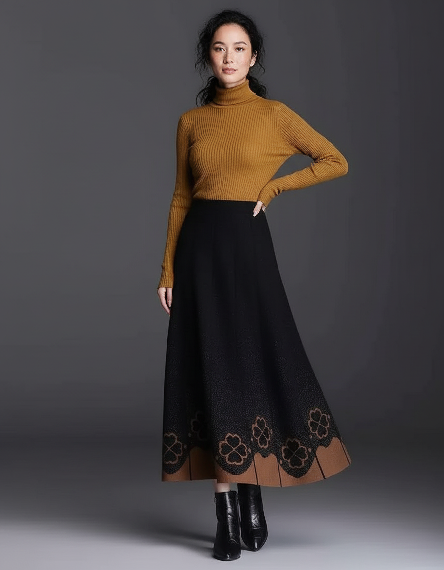 Jupe Mi-Longue Femme Hiver