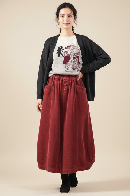 Jupe Longue Côtelée