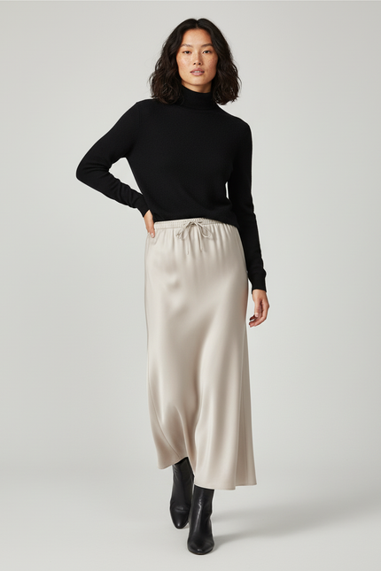 Jupe Longue Beige Femme