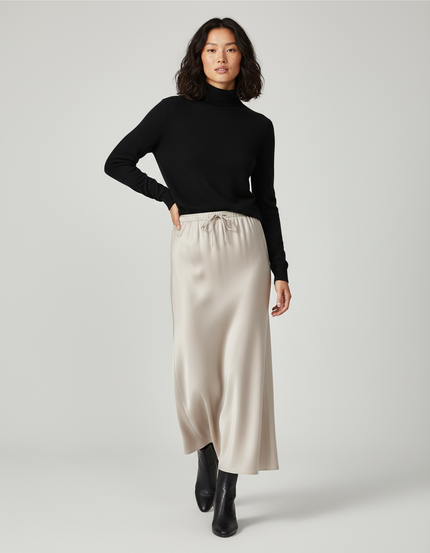 Jupe Longue Beige Femme