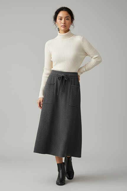 Jupe Longue Maille Fluide