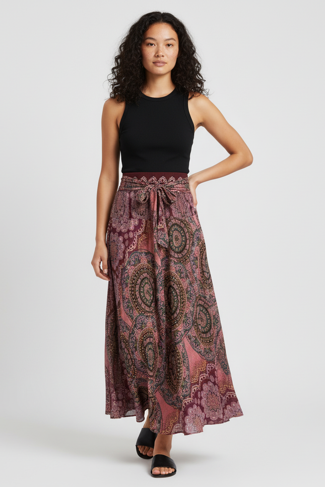 Jupe Longue Imprimé Cachemire