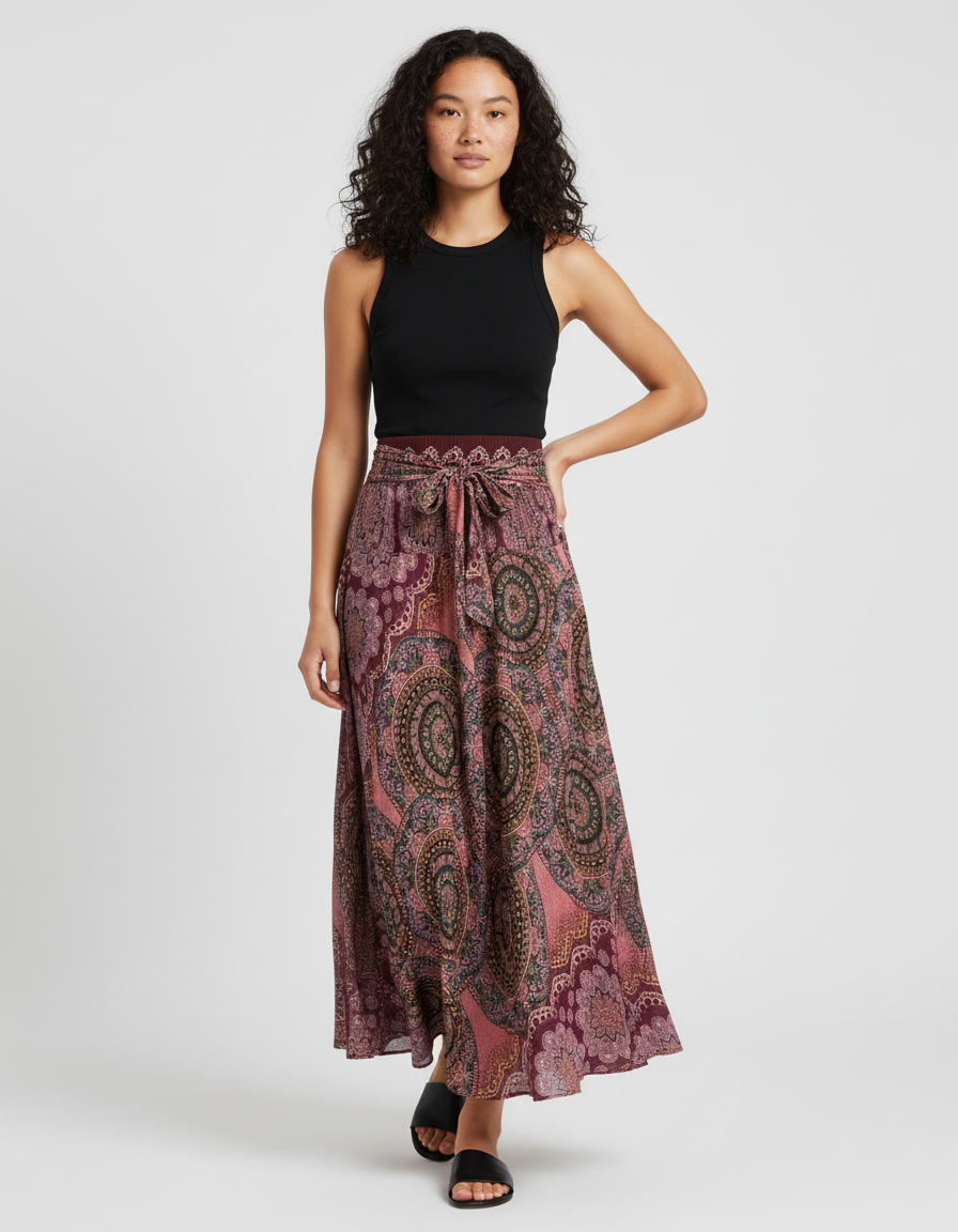 Jupe Longue Imprimé Cachemire