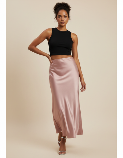 Jupe Longue Rose Poudré Mariage