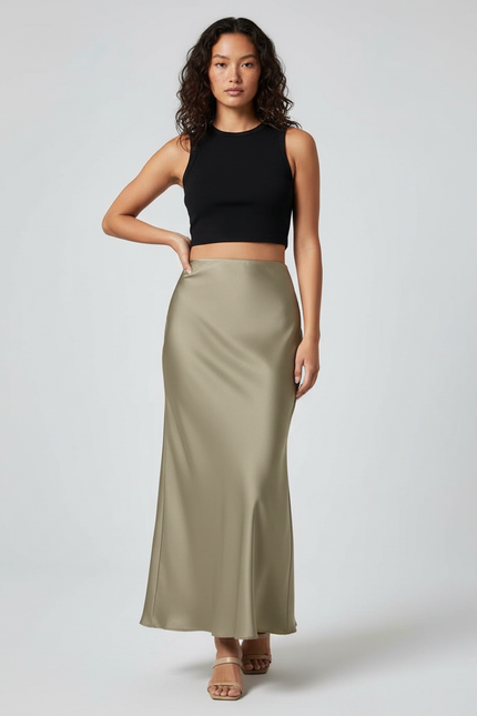 Jupe Longue Satin Hiver