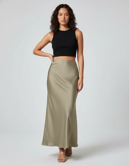 Jupe Longue Satin Hiver