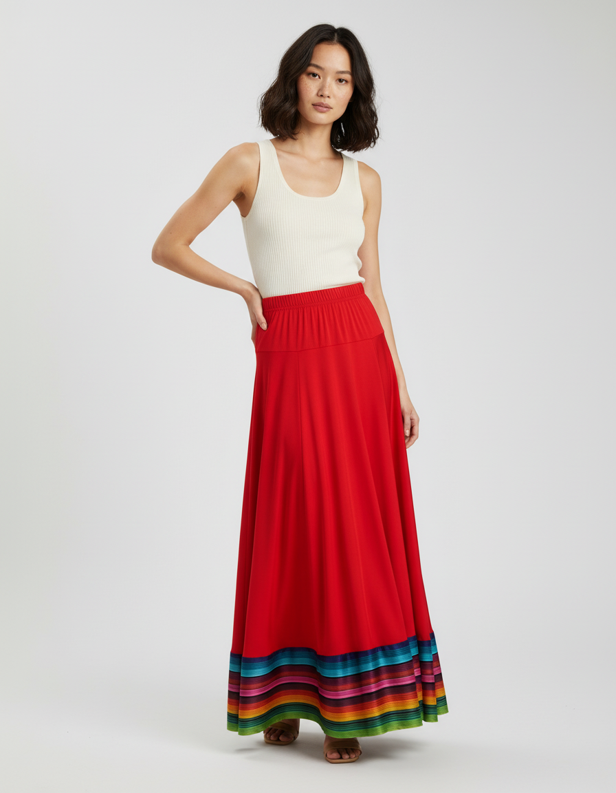 Jupe Longue Colorée Femme