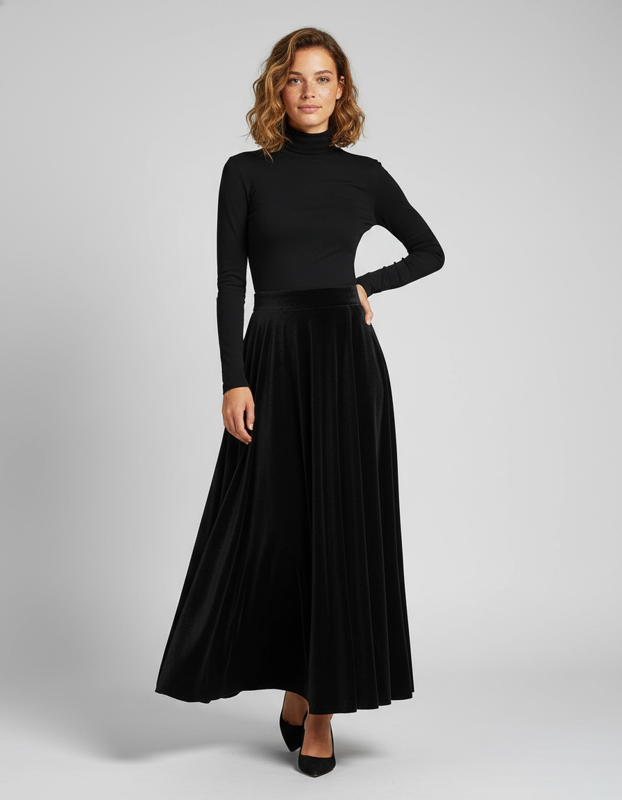 Jupe Longue Velours Grande Taille