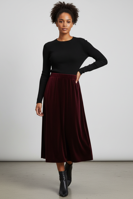 Jupe Longue Velours Marron