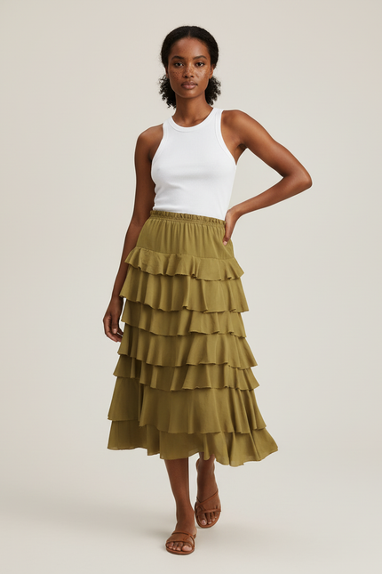 Jupe Longue Elastique A La Taille