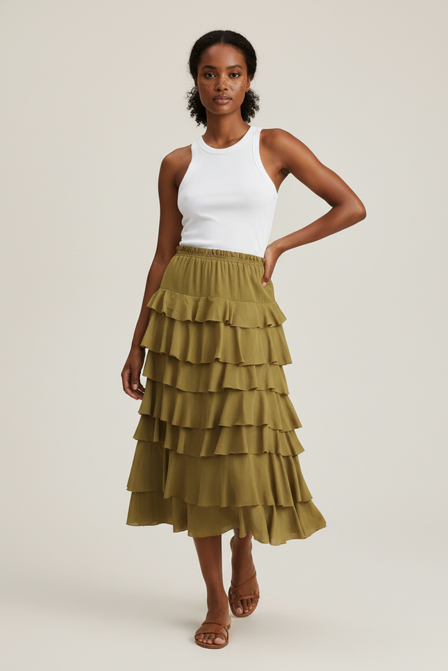 Jupe Longue Elastique A La Taille