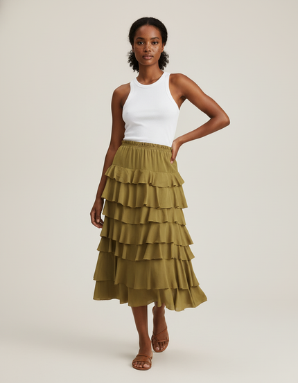 Jupe Longue Elastique A La Taille