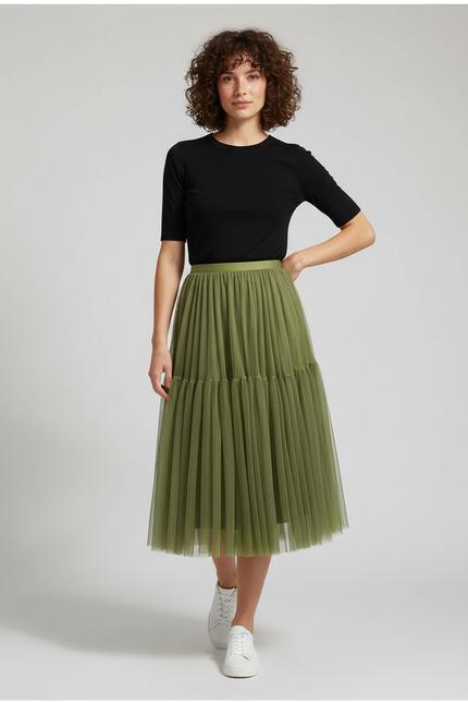 Jupe Longue Tulle Verte
