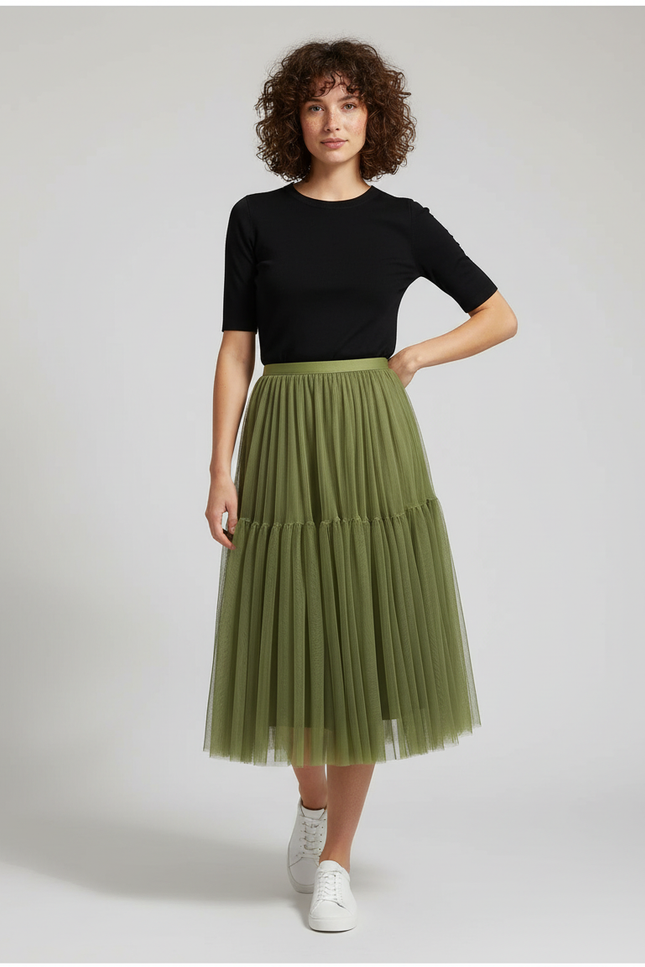 Jupe Longue Tulle Verte