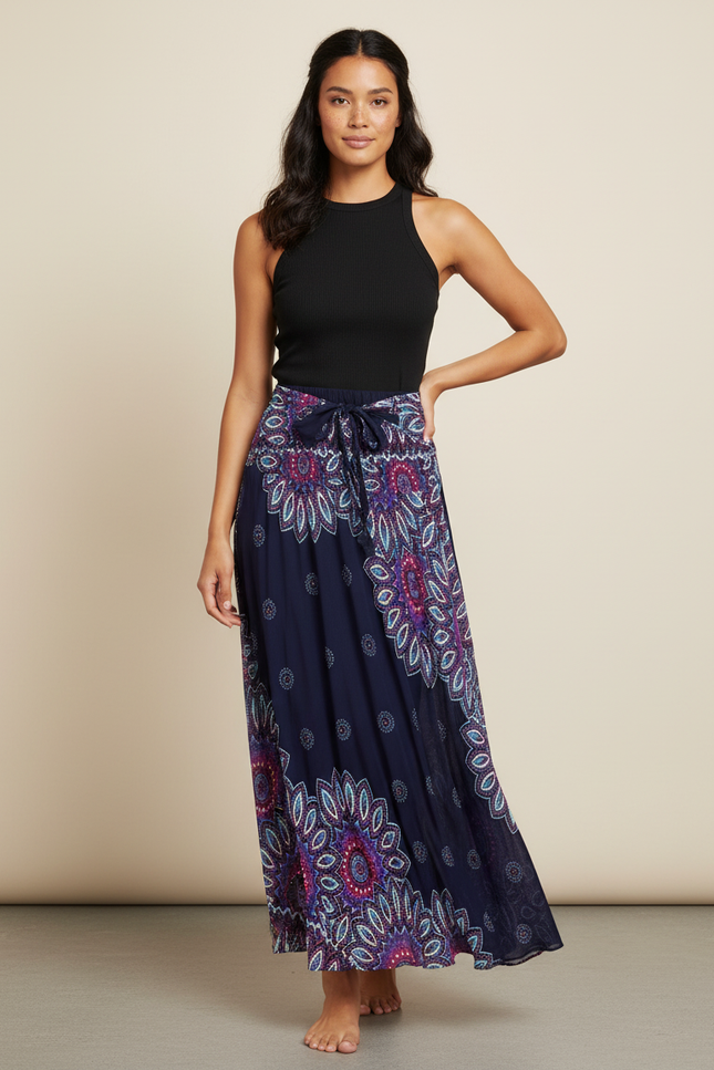 Jupe Longue Boheme Bleu Marine