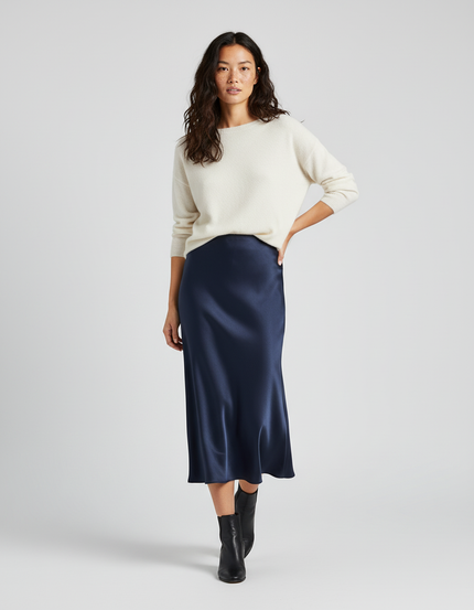 Jupe Longue Marine Femme