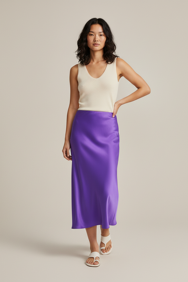 Jupe Longue Satin Grande Taille