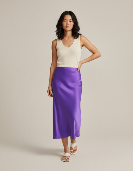 Jupe Longue Satin Grande Taille