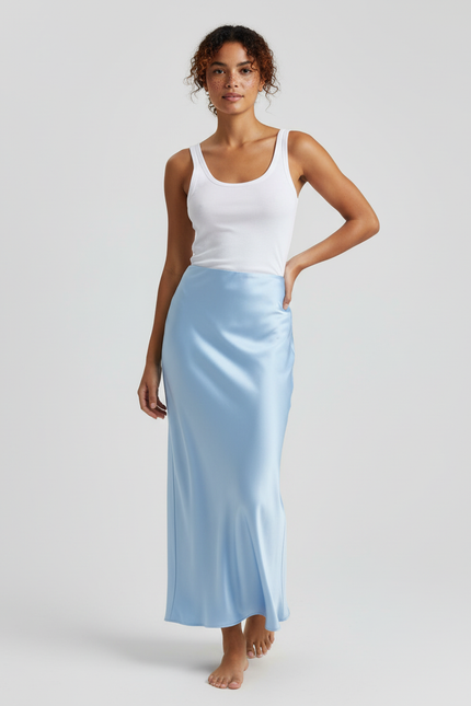 Jupe Longue Satin Fendue