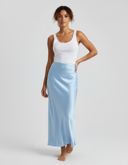 Jupe Longue Satin Fendue